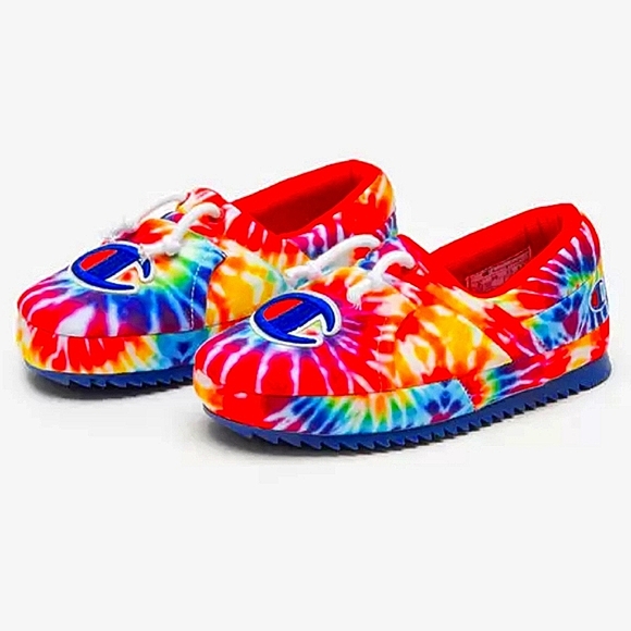 Champion Tie Dye Rainbow Hoodie Slippers Size 7 - Picture 5 of 5